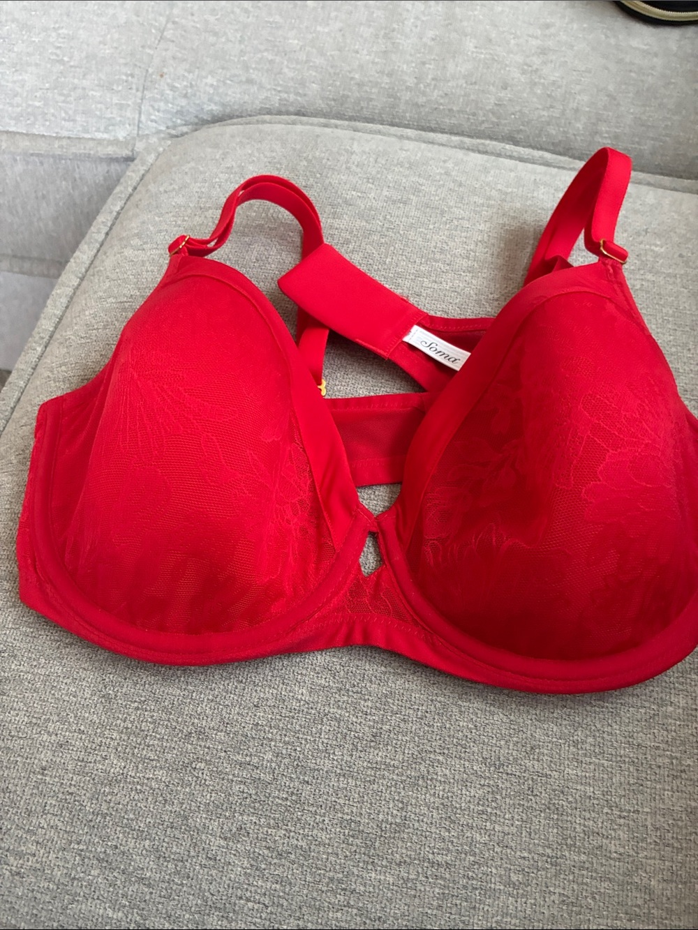 Soma Red Lace Underwire T-Shirt Bra